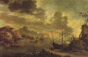 Salvator Rosa The Gulf of Salerno oil